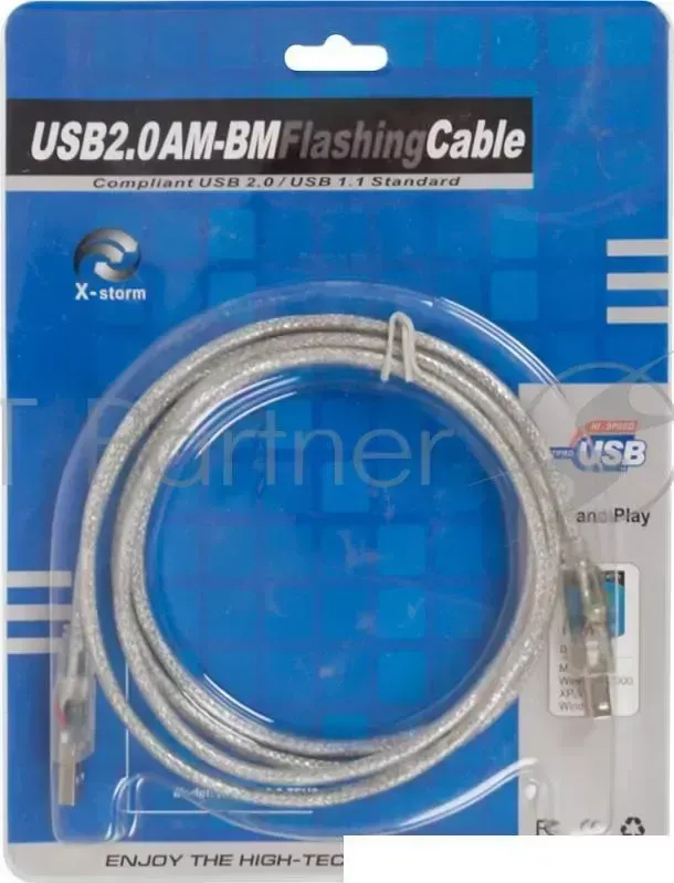 Кабель USB2.0 Ningbo USB A m /USB B m 1.8м подсветка