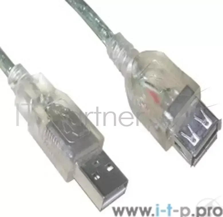 Кабель AM/AF USB2.0 1.8м VCOM удлинитель, прозрачная изоляция, VUS6936 1.8MTP