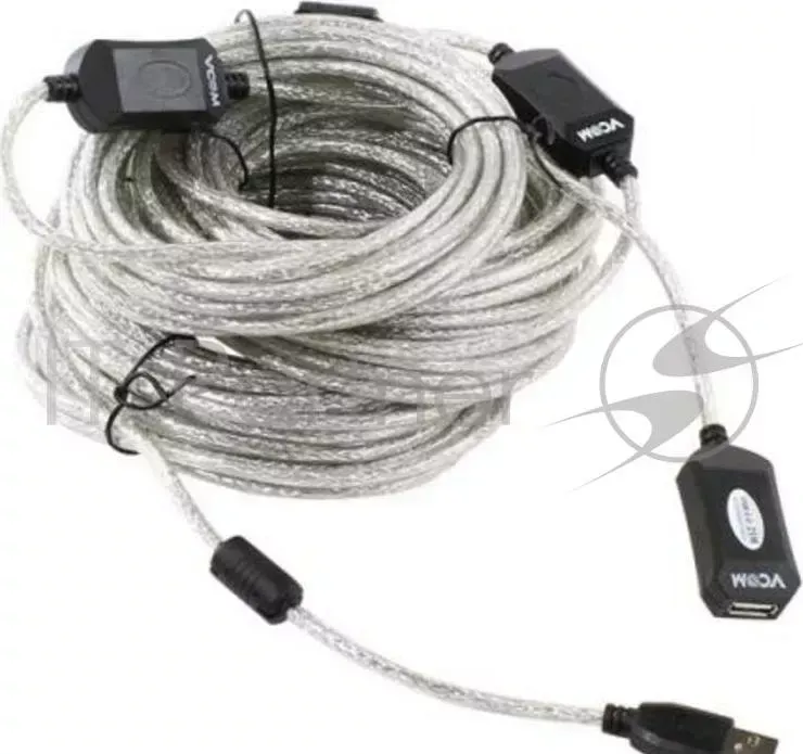 Кабель-адаптер VCOM VUS7049 25M USB2.0 repeater, удлинительный активный Am Af 25м