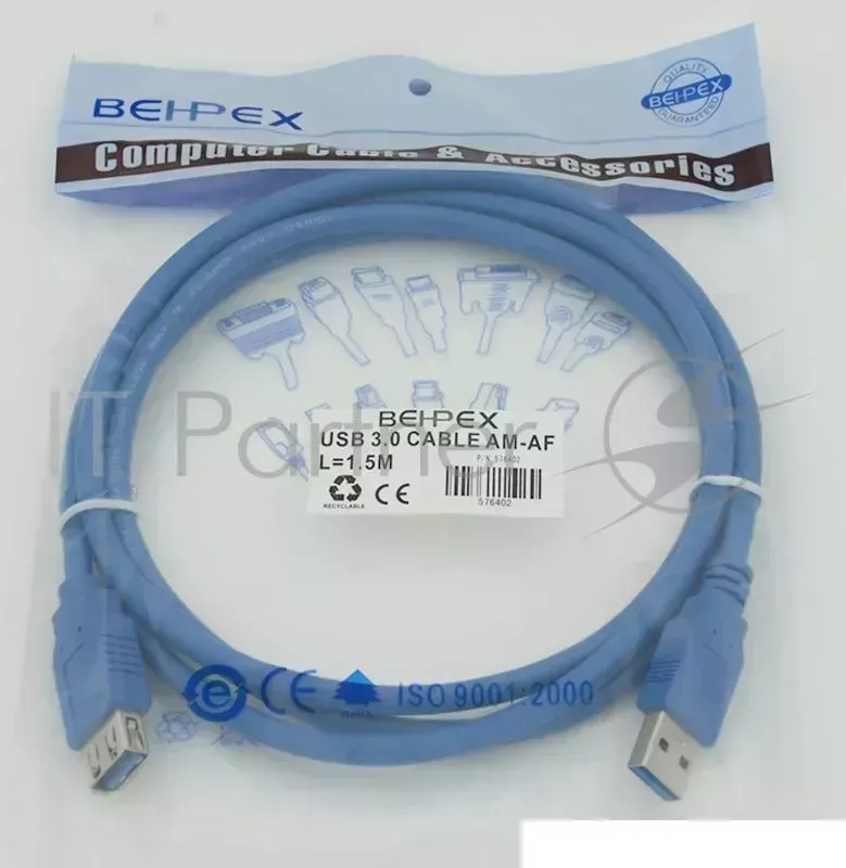 Кабель USB3.0 USB A (m)/USB A (f) 1.5м Behpex 3.0 AM AF 1.5M