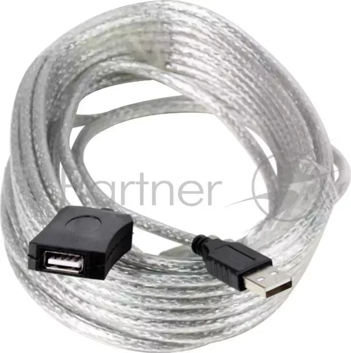 Кабель AM/AF USB2.0 10м Aopen удлинитель активный с усилителем repeater, ACU823 10M