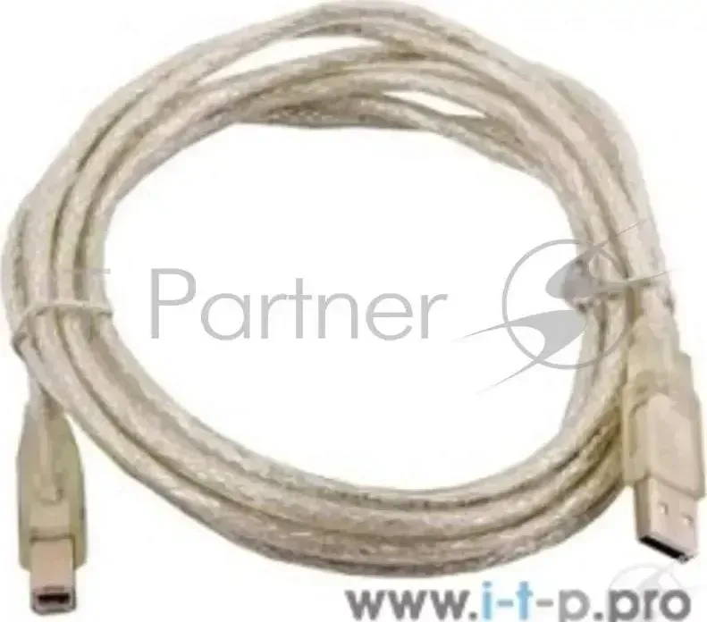 Кабель AM/BM USB2.0 1.8м Vcom прозрачная изоляция, VUS6900-1.8MTP VCOM USB 2.0 изоляция