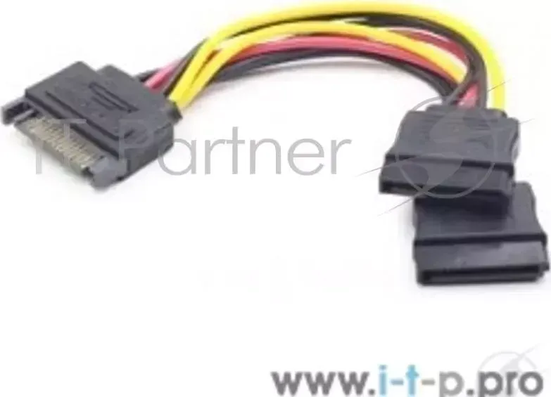 Кабель Gembird/Cablexpert Кабель питания SATA, 15см, 15pin (M)/2x15pin(F), на 2 SATA устр (CC-SATAM2F-01) Greenconnect 2