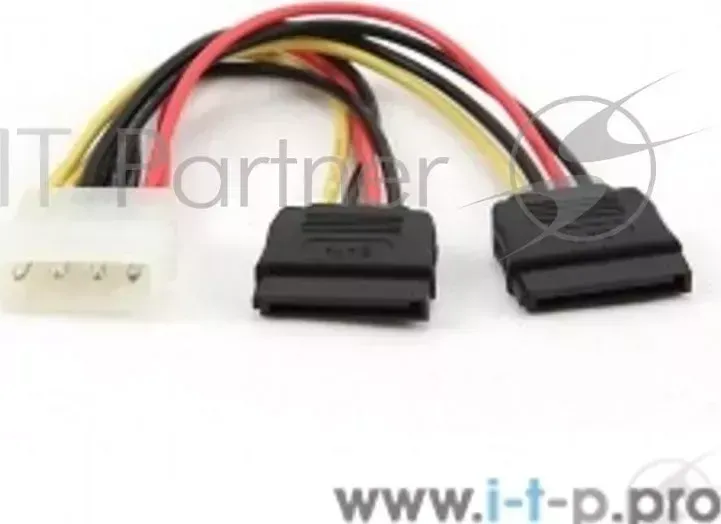 Кабель CABLEXPERT SATA CC SATA PSY 0.3M, 30см, molex 4pin/2x sata15pin, на 2 устр., пакет