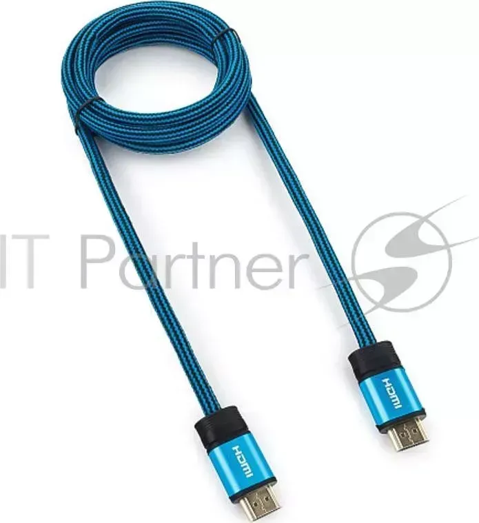 Кабель HDMI Cablexpert, серия Gold, 1,8 м, v1.4, M/M, синий, позол.разъемы, алюминиевый корпус, нейлоновая оплетка, коробка CABLEXPERT ,