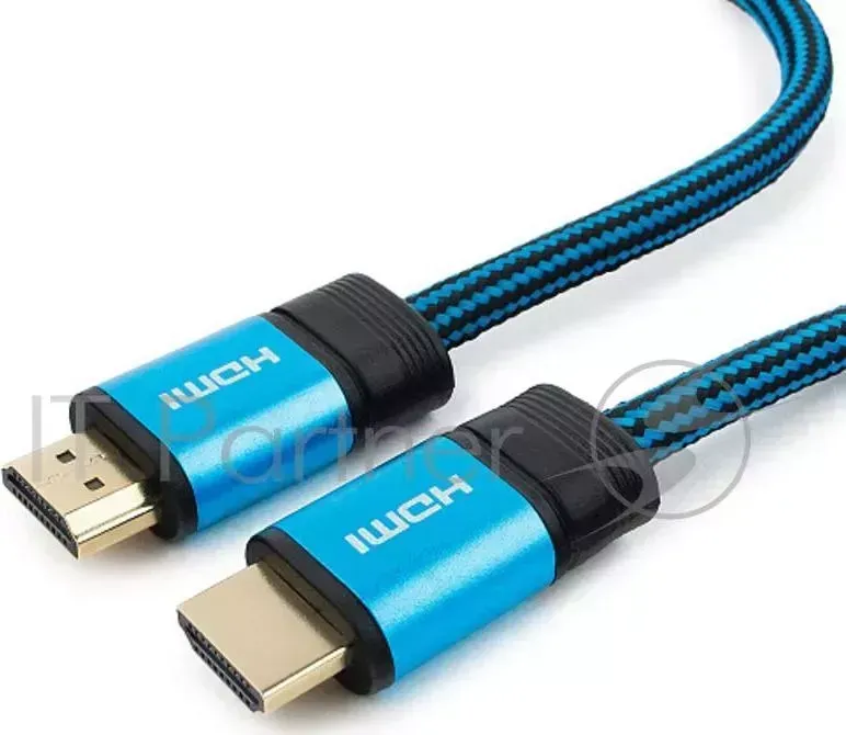 Кабель HDMI Cablexpert, серия Gold, 10 м, v1.4, M/M, синий, позол.разъемы, алюминиевый корпус, нейлоновая оплетка, коробка CABLEXPERT , 10