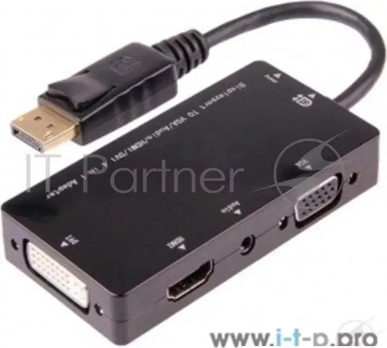 Кабель-адаптер ORIENT C311, DisplayPort M -> HDMI/ DVI-I/ VGA+Audio, длина 0.2 метра, черный (30571) ORIENT -адаптер M ->