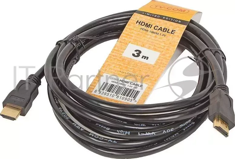 Кабель цифровой TV-COM HDMI19M to HDMI19M, V1.4+3D, 3m