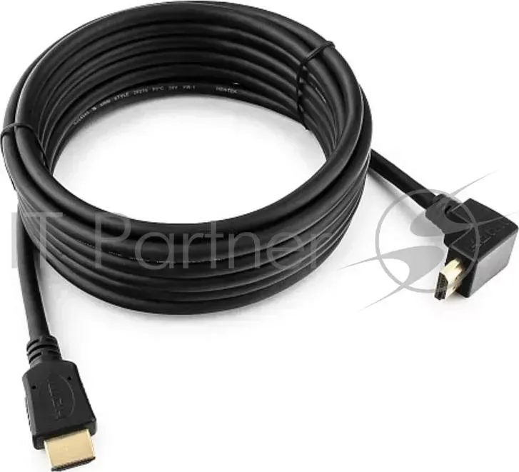 Кабель HDMI Gembird/ CABLEXPERT CC 490 15, 4.5м, v1.4, 19M/19M, углов. разъем, черный, позол.разъемы, экран, пакет
