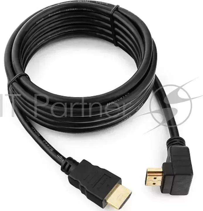 Кабель HDMI GEMBIRD /Cablexpert CC 490 10, 3.0м, v1.4, 19M/19M, углов. разъем, черный, позол.разъемы, экран, пакет