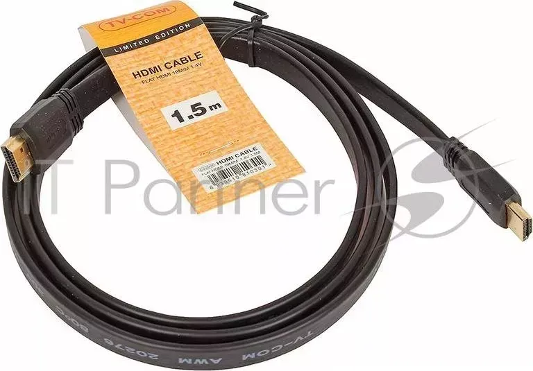 Кабель HDMI TV-COM 19M/M 1.4V плоский 1.5m <CG200F-1.5M>