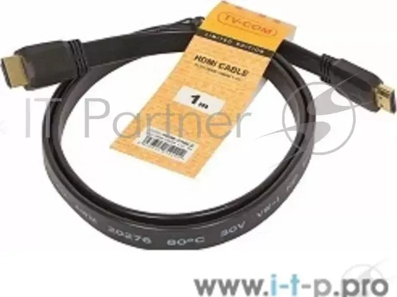 Кабель HDMI TV-COM 19M/M 1.4V плоский 1m <CG200F-1M>