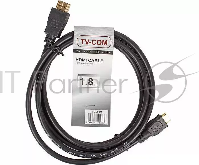Кабель TV-COM Кабель HDMI to MiniHDMI ver1.4V+3D, 1.8m (CG580M-1.8M) 6926123462676 Telecom to Mini