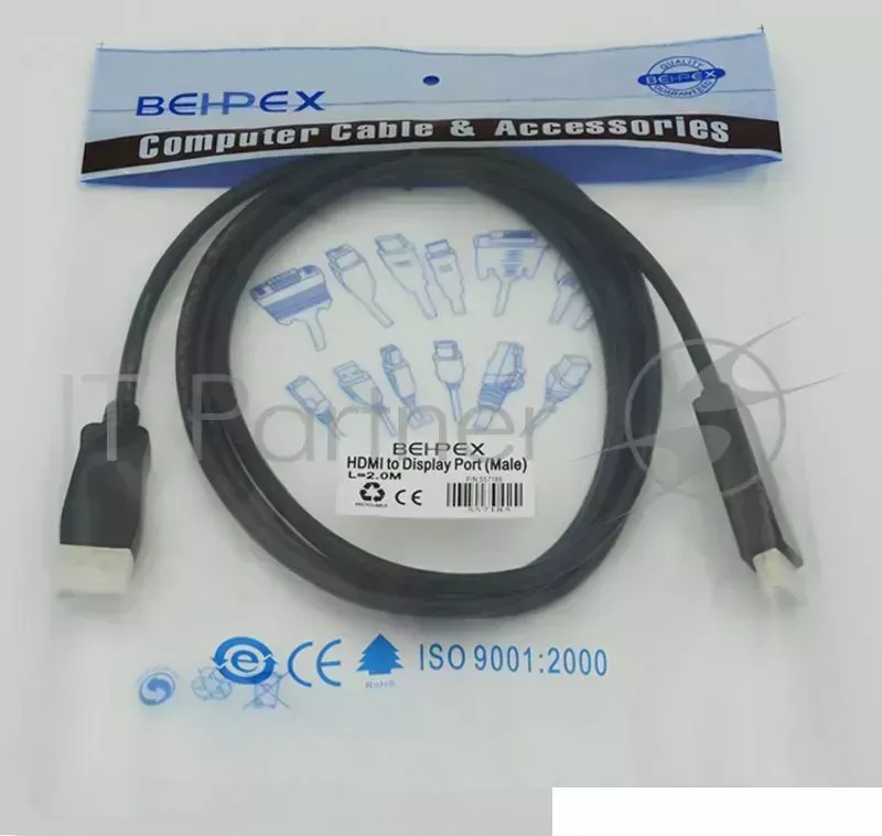 Кабель HDMI HDMI19 (m)/DisplayPort (m) 1.8м Behpex to Diplay Port Male , 2m