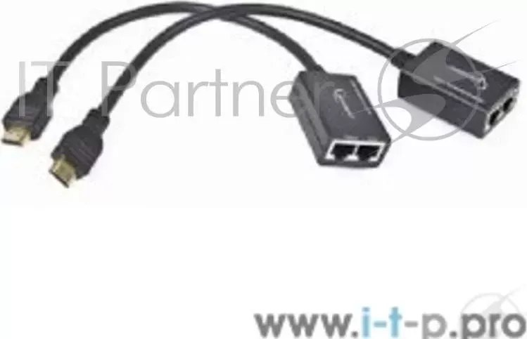 Кабель Удлинитель HDMI по витой паре до 30м GEMBIRD , HD19Mx2/RJ45Fx2 DEX 01