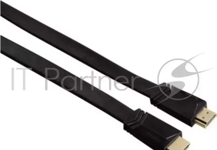 Кабель аудио-видео Hama HDMI (m)/HDMI (m) 1.5м. Позолоченные контакты черный (00122117) HAMA High Speed m m 1.5m flat Ethernet 3зв