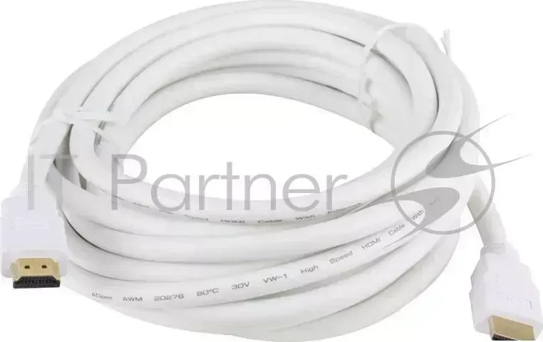 Кабель HDMI 19M/M 1.4V+3D/Ethernet AOpen/Qust <ACG511W-5M> 5m, белый, позолоченные контакты Aopen AOpen 1.4V 3D/Ethernet AOpen ACG511W 5M