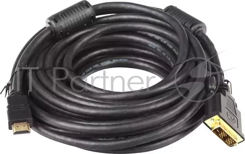 Кабель HDMI/DVI-D 19M/19M 10м Telecom , 2 ф.фильтра, с позолоченными контактами, CG480F 10M