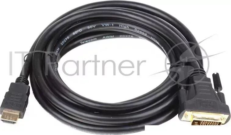 Кабель Telecom HDMI to DVI 3м, с позолоченными контактами