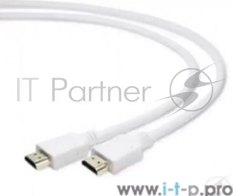 Кабель HDMI GEMBIRD /Cablexpert, 1м, v1.4, 19M/19M, белый, позол.разъемы, экран, пакет CC 4 W 1M
