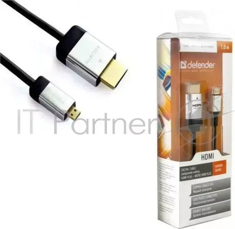 Кабель DEFENDER А/В HDMI08-04PRO (ver. 1.4) HDMI(M)-microHDMI(M), 1м, BL (87462)