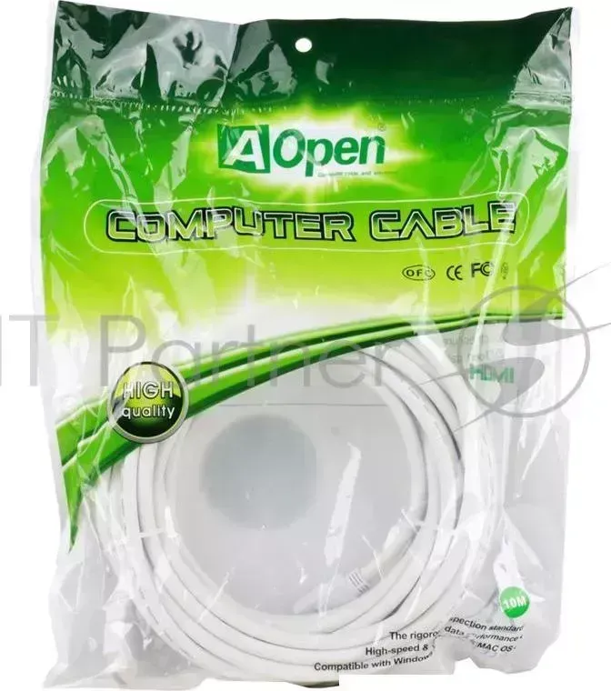 Кабель HDMI 19M/M 1.4V+3D/Ethernet AOpen/Qust <ACG511W-10M> 10m, белый, позолоченные контакты Aopen AOpen 1.4V 3D/Ethernet AOpen ACG511W 10M