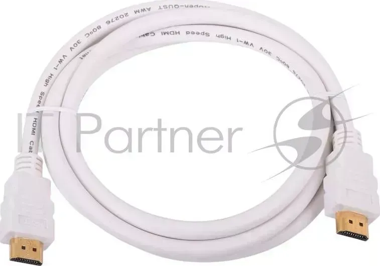 Кабель HDMI v.1.4 1.8м AOpen/Qust 3D/Ethernet, белый, позолоченные контакты, ACG511W-1.8M Aopen AOpen 19M/M 1.4V 3D/Ethernet ACG511W 1.8M 1.8m/2m , контакты