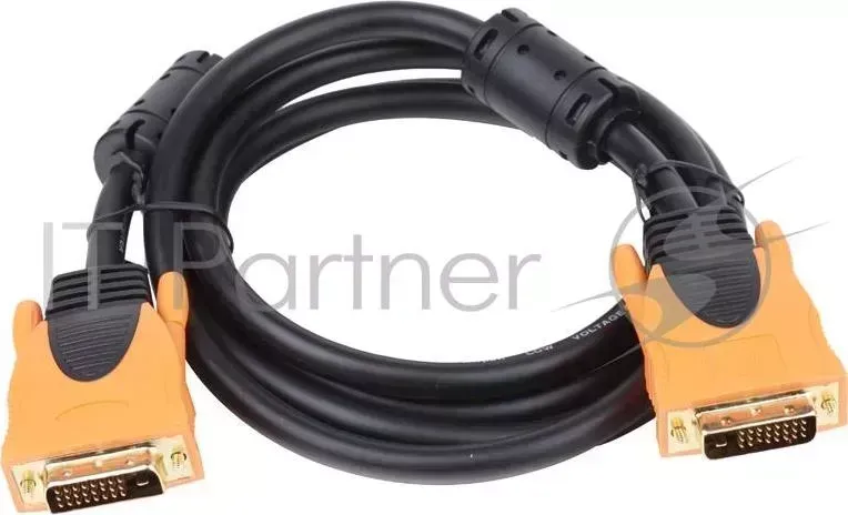 Кабель DVI 1.8м Aopen - Dual Link 25M-25M, 2 фильтра, позолоченные контакты, ACG446D-1.8M