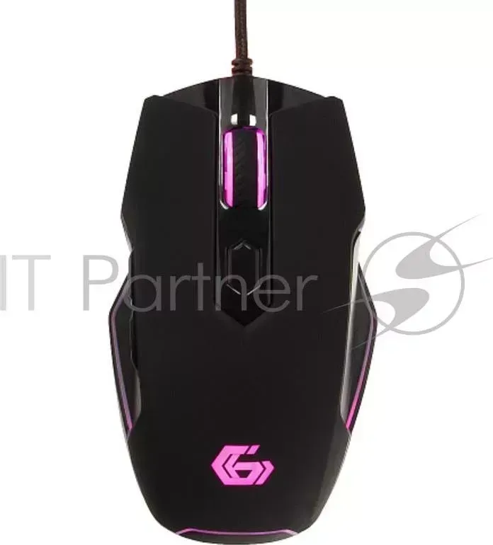 Мышь игровая GEMBIRD MG 740 черный USB чип Avago, 4000DPI, 6кн, подсвет 16млн цв, ПО, каб ткан 1.7м