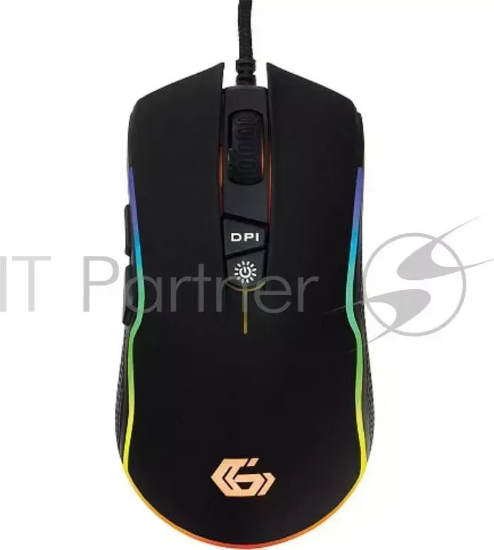 Мышь игровая GEMBIRD MG 700 черный USB чип Avago, 2500DPI, 7кн, подсвет 16млн цв, ПО, каб ткан 1.7м