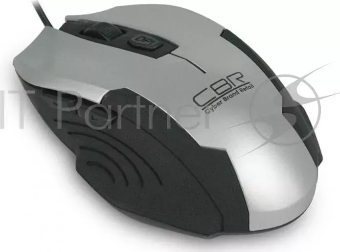 Мышь игровая CBR CM 333 Silver Black, оптика, 1200/1600/2400 dpi, 6 кн., провод 1,28 м, USB