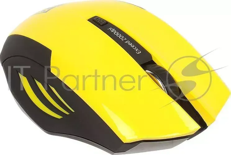 Беспроводная мышь JET.A OM U54G Yellow Comfort 1200/1600/2000dpi, 5 кнопок, USB