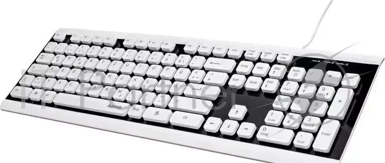 Клавиатура HAMA Covo черный/белый USB slim