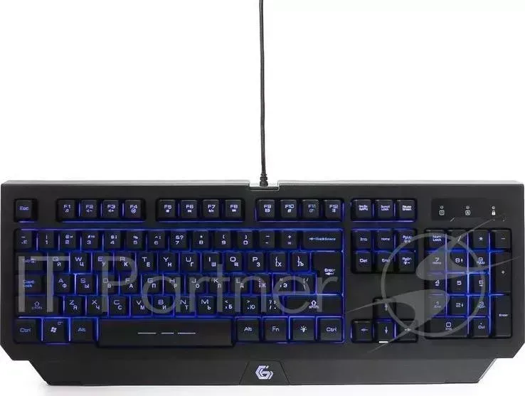 Клавиатура игровая GEMBIRD KB G300L, USB, черный, 104 клавиши, подсветка 3 цвета, FN клавиши, кабель тканевый 1.75м