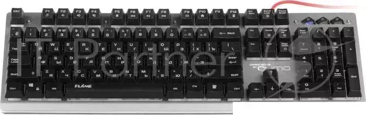 Клавиатура Qumo Flame II K45, псевдомеханика, проводная, 104 клавиши, подсветка 3 цвета. плетеный кабель, golden USB QUMO II , 3