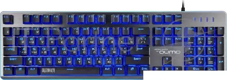 Клавиатура Qumo Rebellion K41, псевдо-мех., проводная, 104 клавиши, подсветка 3 цвета, плетеный кабель, фильтр, golden USB QUMO , 3