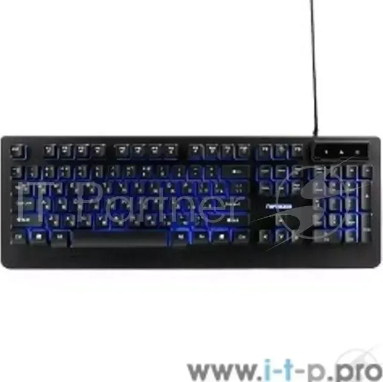 Клавиатура ГАРНИЗОН игровая GK 310G черный USB, металл, синяя подсветка, код "Survarium", антифант