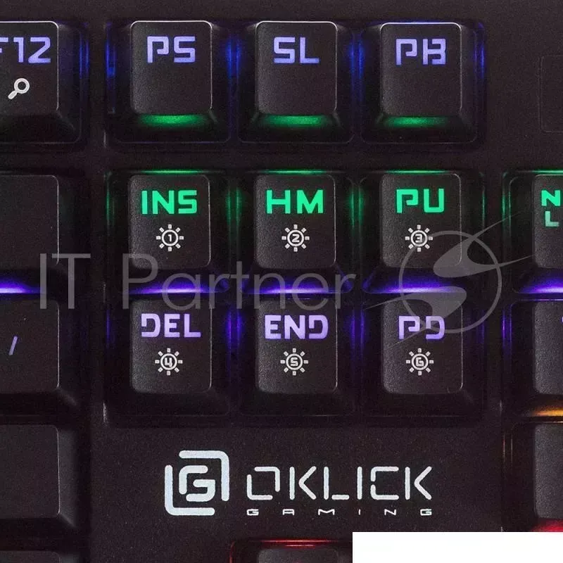Клавиатура OKLICK 940G механическая черный USB Gamer LED