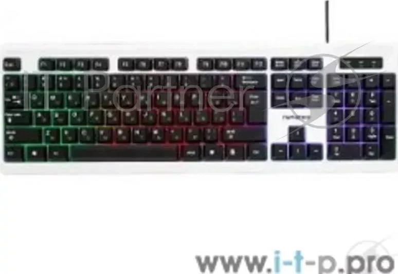 Клавиатура ГАРНИЗОН GK 110L, подсветка, USB, черный/белый