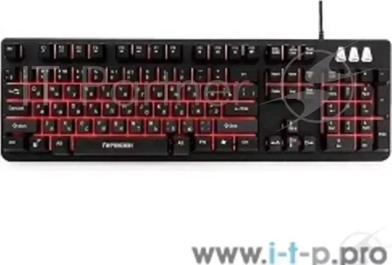 Клавиатура игровая ГАРНИЗОН GK 300G, металл, 3 различные подсветки, USB, черный, антифантомные и механизированные клавиши,