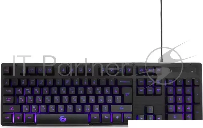 Клавиатура игровая GEMBIRD KB G400L, USB, металл. корпус, подсветка 3 цвета, кабель ткан. 1.75м