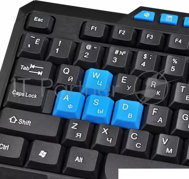 Клавиатура OKLICK 750G черный/синий USB Multimedia Gamer