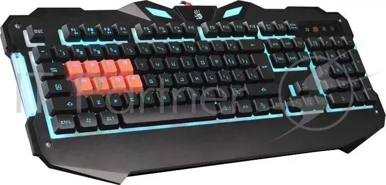 Клавиатура A4 Bloody B328 черный USB Multimedia Gamer LED A4TECH подставка для запястий
