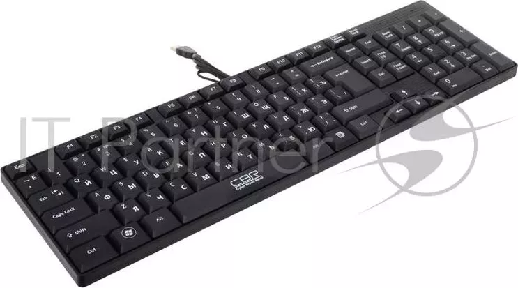 Клавиатура CBR KB 110 Black USB, офисн.,поверхность под карбон, переключение языка 1 кнопкой (софт)
