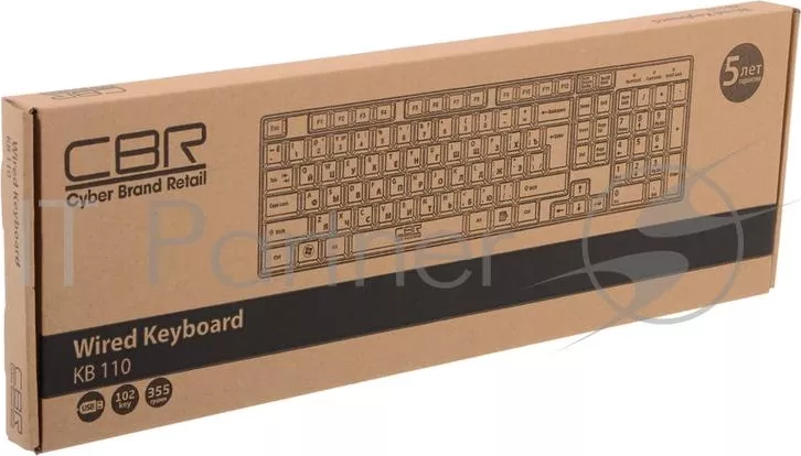 Фото №3 Клавиатура CBR KB 110 Black USB, офисн.,поверхность под карбон, переключение языка 1 кнопкой (софт)