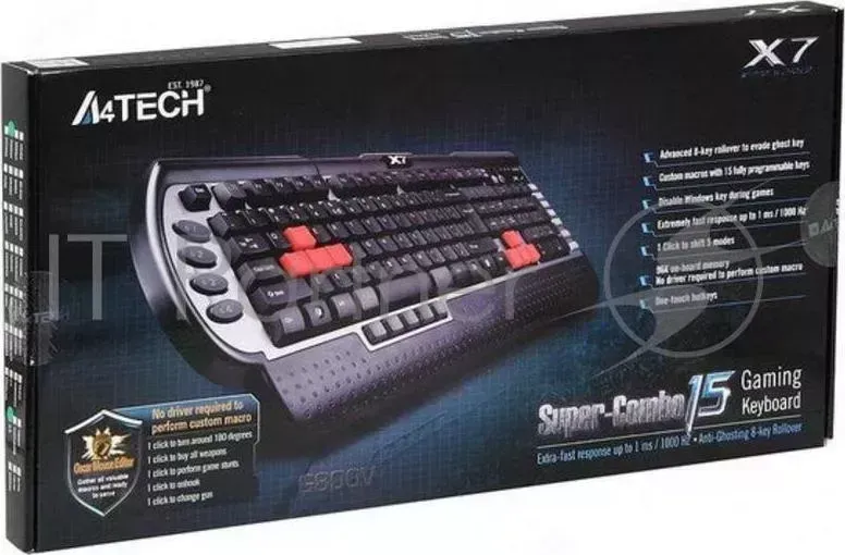 Клавиатура A4 G800V черный USB Multimedia Gamer A4TECH A4 3x Fast Gaming