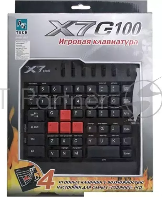 Клавиатура A4 X7-G100 черный USB Multimedia Gamer A4TECH Игровой блок A4 X7 G100