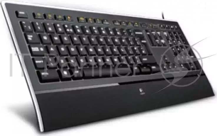 Клавиатура LOGITECH K740 черный USB slim Multimedia подставка для запястий