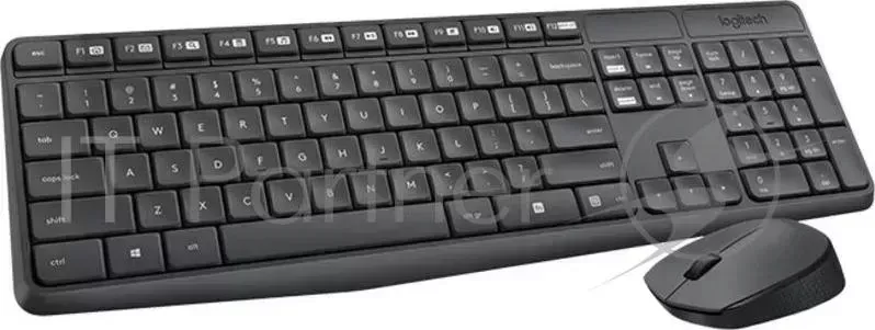Клавиатура + мышь LOGITECH MK235 клав:черный :черный USB беспроводная
