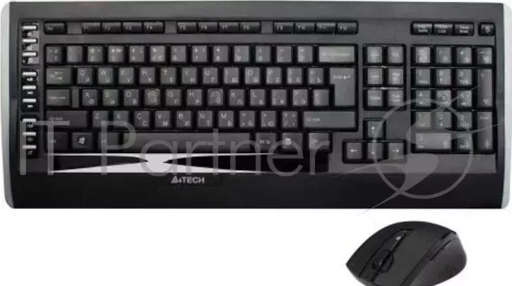 Клавиатура + мышь A4TECH W 9300F USB (черный), 2.4G наноприемник A4TECH W черный ,